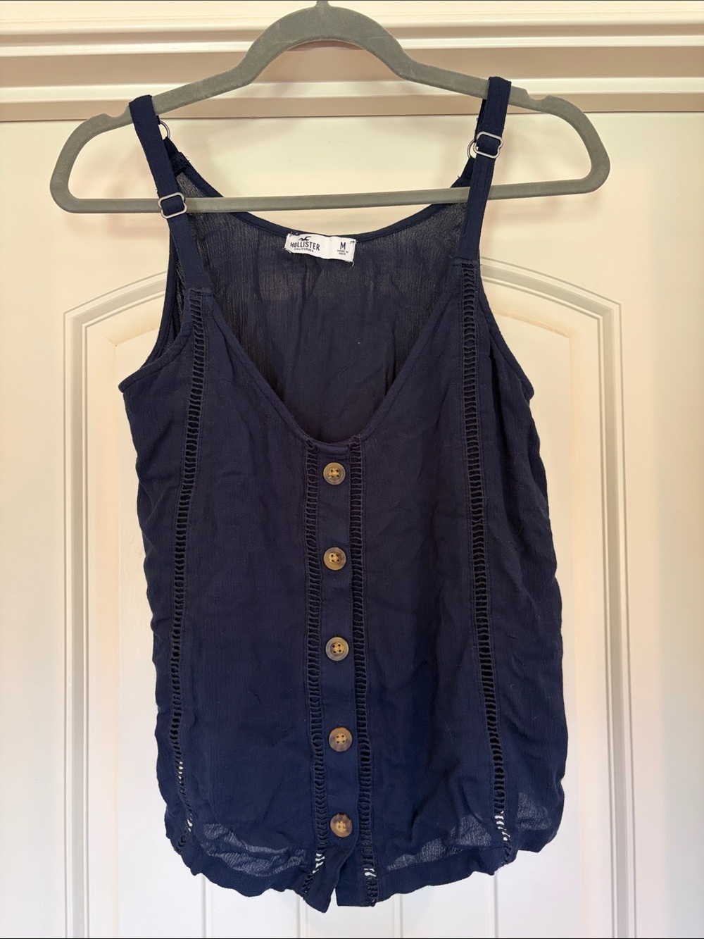 Hollister Navy Button-Front Camisole Tank